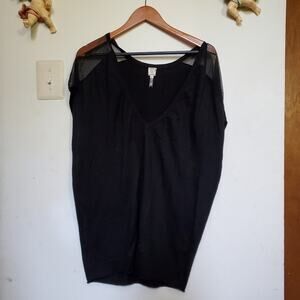 Qi mesh shoulder cashmere v neck vest M Medium